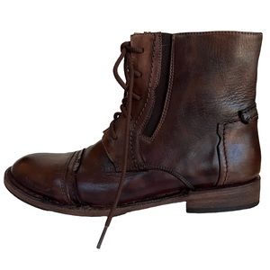 Bed Stu Brown Leather Lace Up Boots Size 8 Cobbler Series